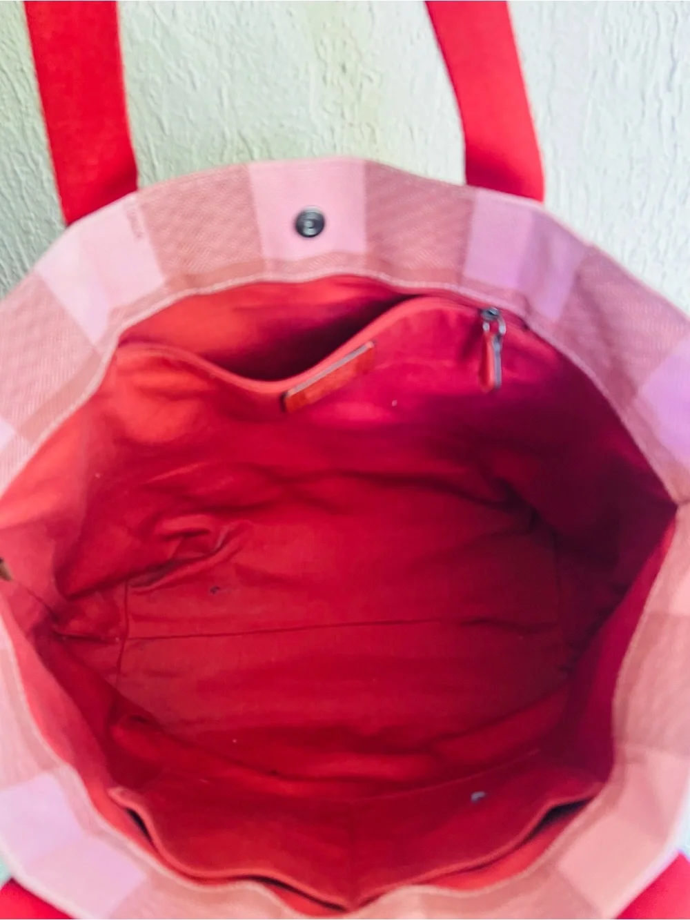 Coach Buffalo Plaid Canvas Tote Bag